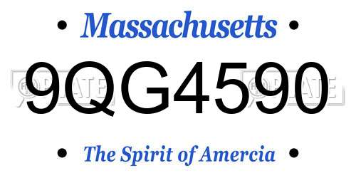 9QG4590 Massachusetts License Plate