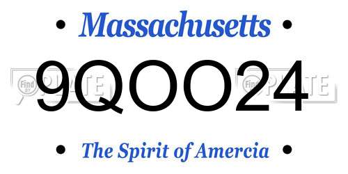 9QOO24 Massachusetts License Plate