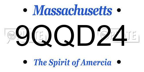 9QQD24 Massachusetts License Plate