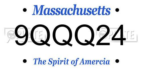 9QQQ24 Massachusetts License Plate