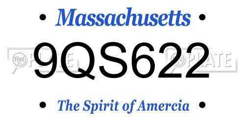 9QS622 Massachusetts License Plate