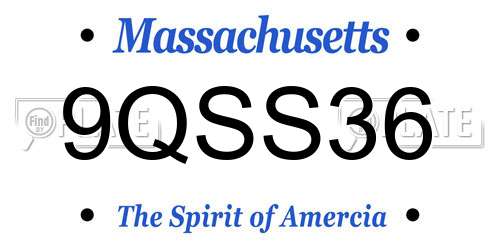9QSS36 Massachusetts License Plate
