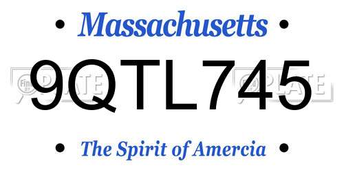 9QTL745 Massachusetts License Plate