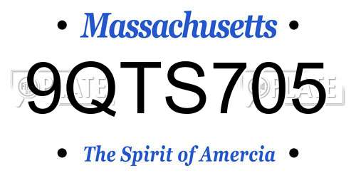 9QTS705 Massachusetts License Plate