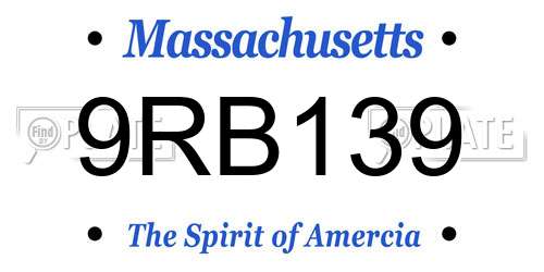 9RB139 Massachusetts License Plate