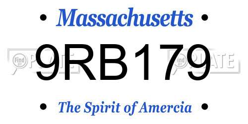 9RB179 Massachusetts License Plate