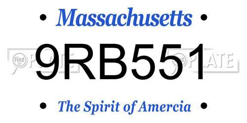 9RB551 Massachusetts License Plate