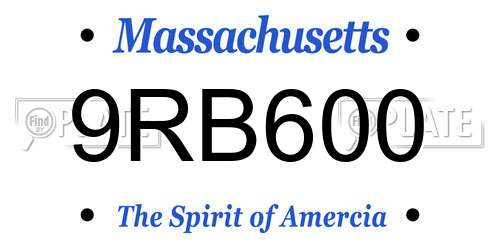 9RB600 Massachusetts License Plate