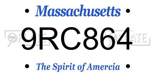 9RC864 Massachusetts License Plate