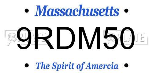 9RDM50 Massachusetts License Plate