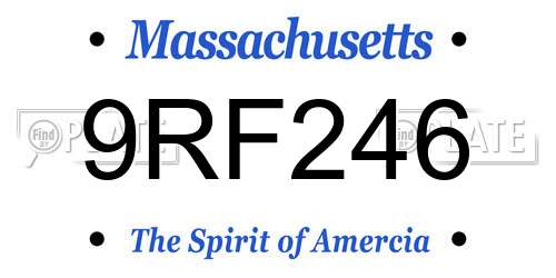 9RF246 Massachusetts License Plate