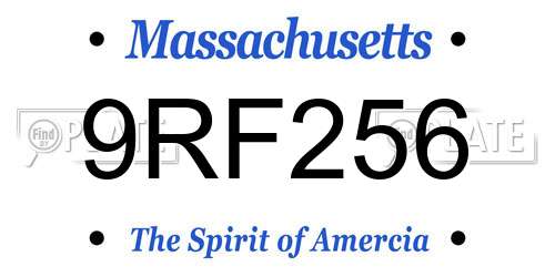 9RF256 Massachusetts License Plate