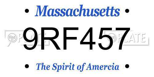 9RF457 Massachusetts License Plate