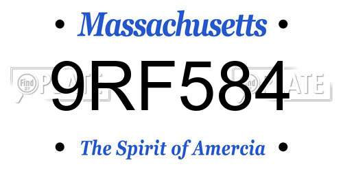 9RF584 Massachusetts License Plate