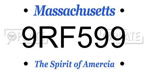 9RF599 Massachusetts License Plate