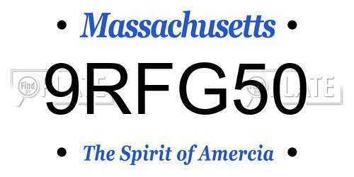 9RFG50 Massachusetts License Plate