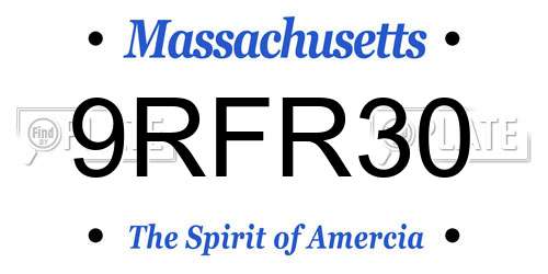 9RFR30 Massachusetts License Plate