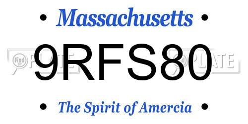 9RFS80 Massachusetts License Plate