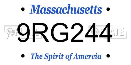 9RG244 Massachusetts License Plate