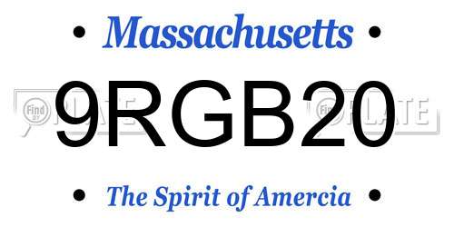 9RGB20 Massachusetts License Plate