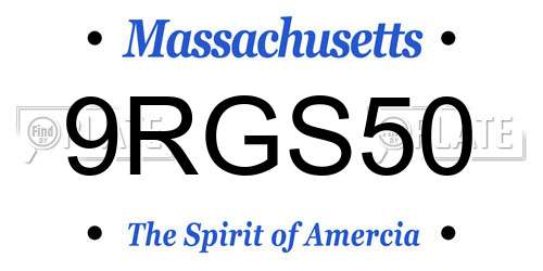 9RGS50 Massachusetts License Plate