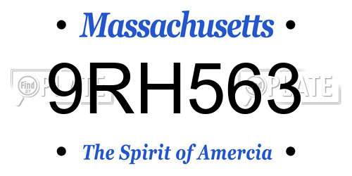 9RH563 Massachusetts License Plate