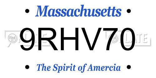 9RHV70 Massachusetts License Plate