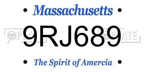 9RJ689 Massachusetts License Plate