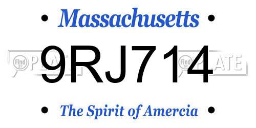 9RJ714 Massachusetts License Plate