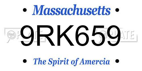 9RK659 Massachusetts License Plate