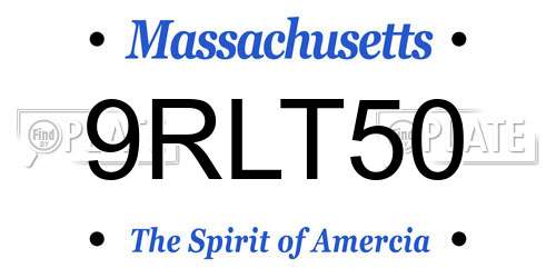 9RLT50 Massachusetts License Plate