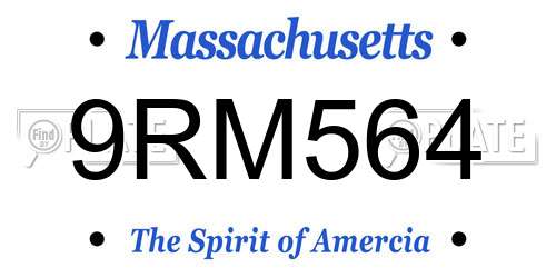 9RM564 Massachusetts License Plate