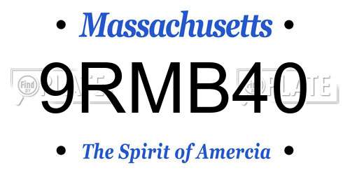 9RMB40 Massachusetts License Plate