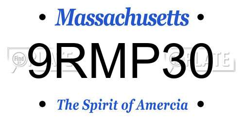 9RMP30 Massachusetts License Plate