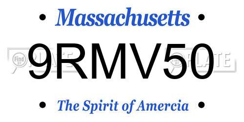 9RMV50 Massachusetts License Plate
