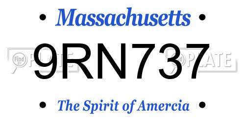 9RN737 Massachusetts License Plate