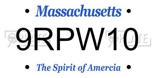 9RPW10 Massachusetts License Plate