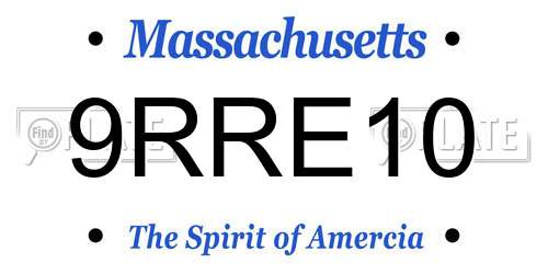 9RRE10 Massachusetts License Plate