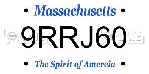 9RRJ60 Massachusetts License Plate