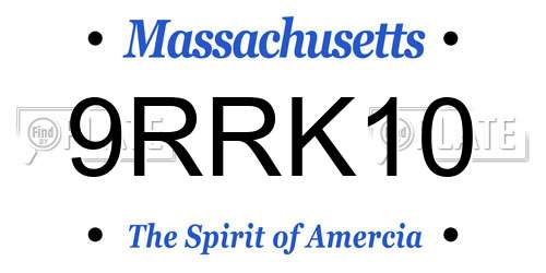 9RRK10 Massachusetts License Plate