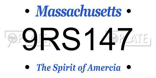 9RS147 Massachusetts License Plate