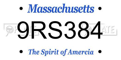 9RS384 Massachusetts License Plate