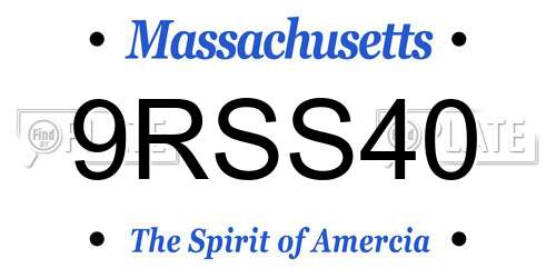 9RSS40 Massachusetts License Plate