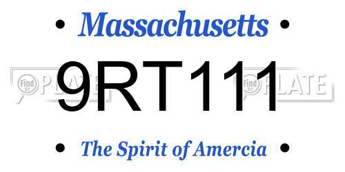 9RT111 Massachusetts License Plate
