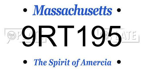 9RT195 Massachusetts License Plate