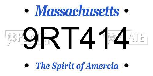 9RT414 Massachusetts License Plate