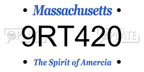 9RT420 Massachusetts License Plate