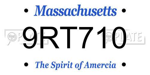 9RT710 Massachusetts License Plate