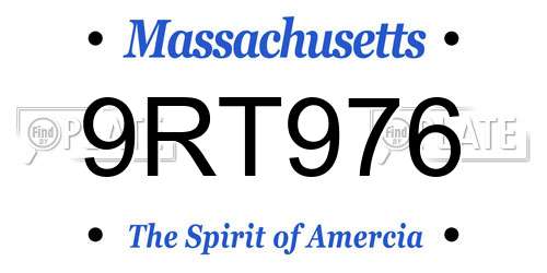 9RT976 Massachusetts License Plate