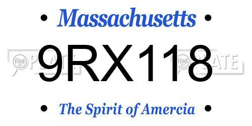 9RX118 Massachusetts License Plate